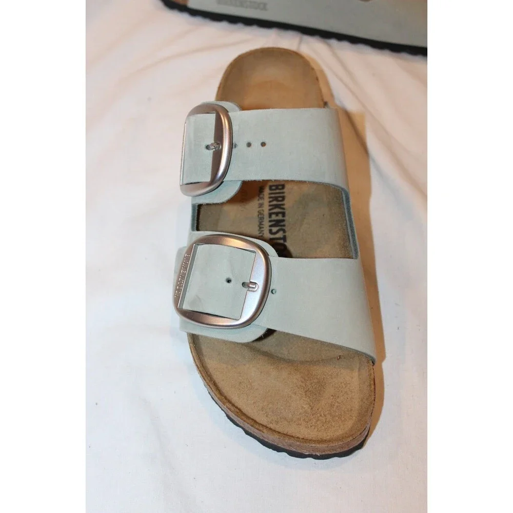 Birkenstock Arizona Big Buckle Leather Narrow Fit Sandals EU 41 Pure Sage